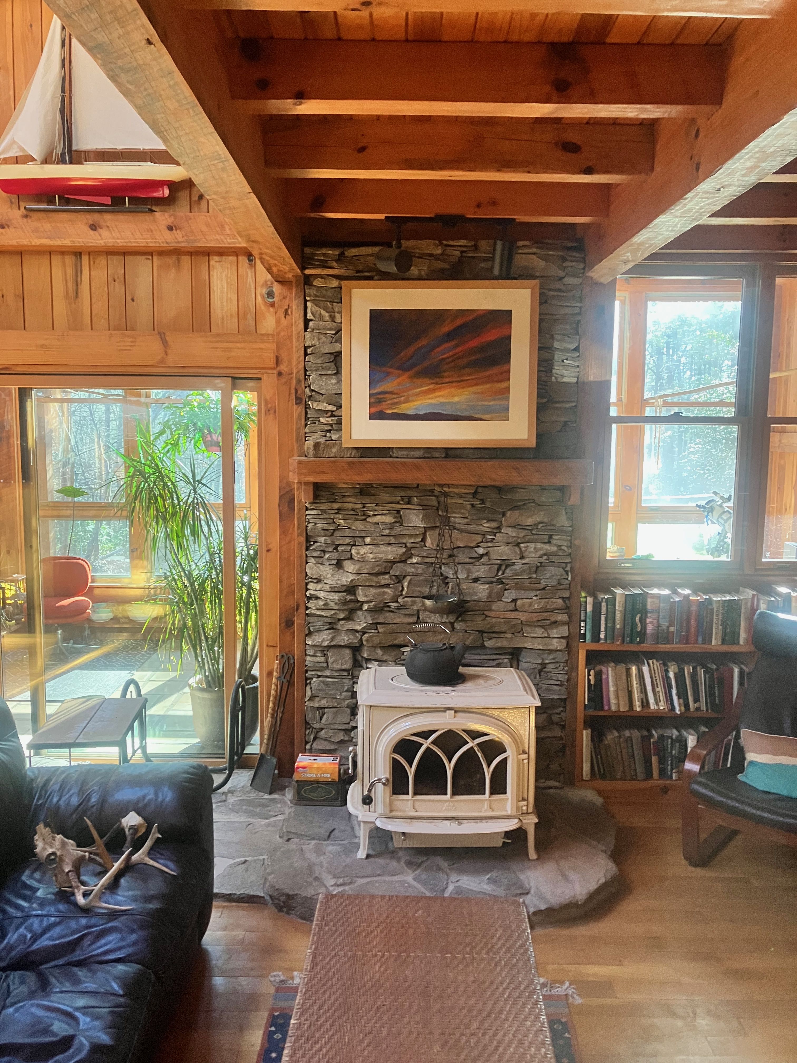 Kalmia Woods living area with forest views